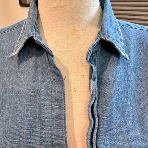 EILEEN Vintage Stonewashed Wash Denim Relaxed Button-Up Shirt Large. - Picture 13 of 14